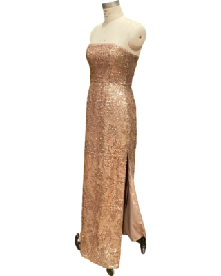 BCBG MaxAzria Lela Gold Sequin Dress Strapless Women's Size 2 Gown | eBay