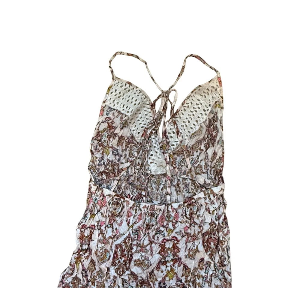 Maxi Vestido Victoria's Secret Boho Floral Mujer Pequeño Crochet Encaje Tela Fluida Foto 3 de 4