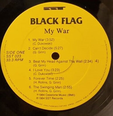 Black Flag My War LP UK 1984 SST Misprint NM | eBay