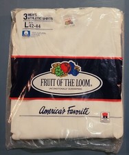 Fruit Of The Loom Mens Athletic Shirt Large Vintage 3 Pack White 1989 Large 42 A