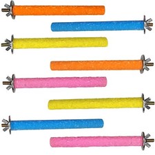 Hamiledyi Parrot Cage Perches Stand PoleBird Stand Sand Perch Toy Parakeet Pa...