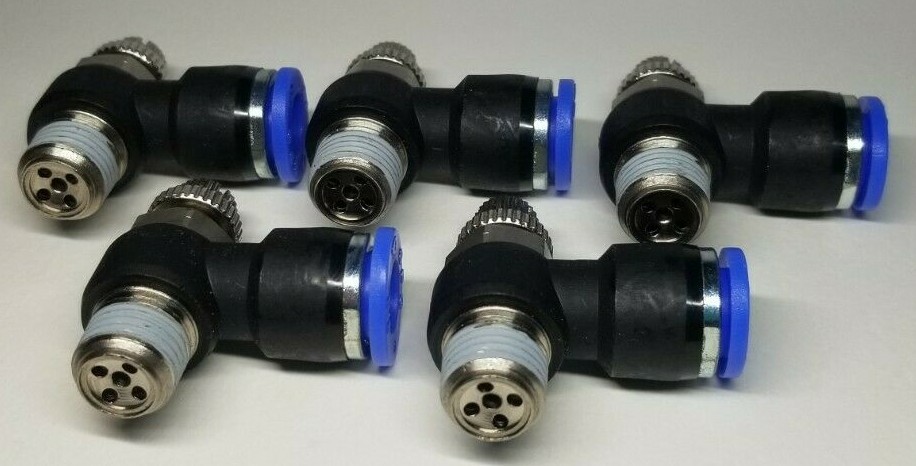 LS2 Airflow 1 Valvola Di Controllo Flusso Aria Pneumatica - Tubo OD 4-12mm, Raccordo Push-in, Per Aria/Olio/Acqua Valvola Per Tubi 4-12mm - Foto 3