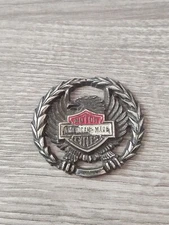 American Made Eagle Logo Motor Cycles Metal Insignia USA Badge Harley Davidson 