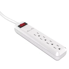 3 Ft. 4-Outlet Power Strip Surge Protector with 45 Degree Flat Angle Plug, White