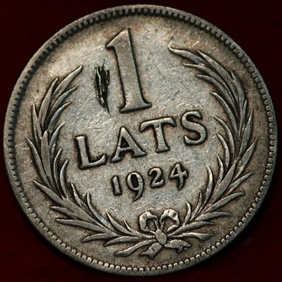 1924 Latvia 1 Lats Silver Foreign Coin - Image 2 of 2