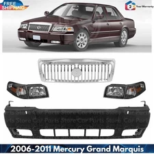 Front Bumper Cover Fascia & Grille Assembly For 2006-2011 Mercury Grand Marquis