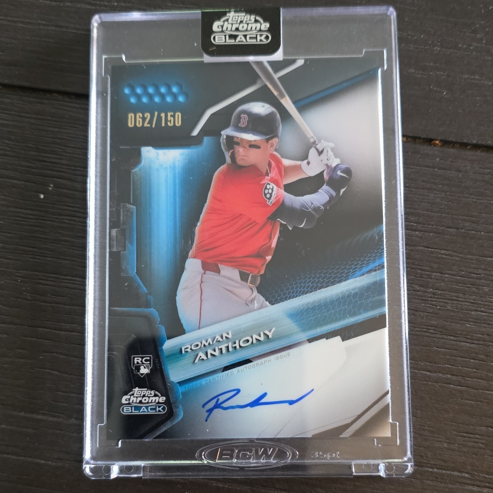 Roman Anthony 2026 Topps Chrome Black #CBA-RA Autographs - Blue 