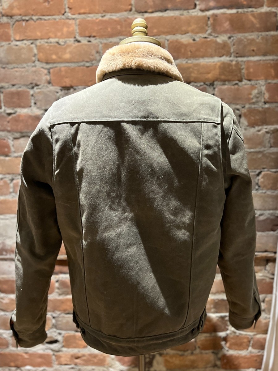 rj 2 waxed canvas 20 ounce tobacco Freenote Cloth RJ-2 Waxed Canvas Jacket – 20oz Tobacco (Shearling Lined)