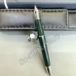 AUCTION MONTBLANC Meisterstück Green Fountain Pen Platinum Trim w/ Box/