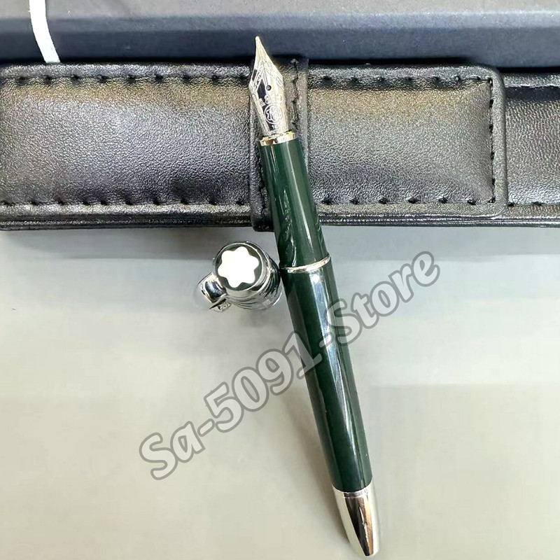 Auction MONTBLANC Meisterstück Green Fountain Pen Platinum Trim w/ Box