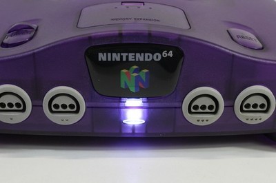 Nintendo 64 Clear Purple Console Controller AC AV Bundle N64 Plays