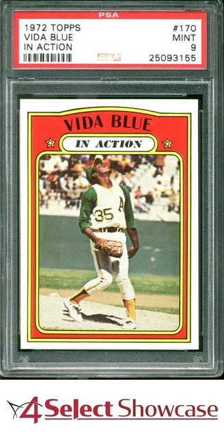1972 Topps in Action #170 Vida Blue Athletics PSA 9