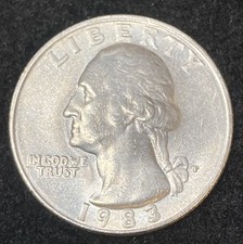 1983 P Washington Quarter BU Partial Breast Feathers Better Date Difficult Coin!