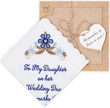 Embroidered Wedding Handkerchief - Mom, Dad, New Mom, New Dad  Grandma