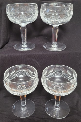 *VINTAGE* Waterford Crystal TALL COLLEEN (4) Saucer Champagne 5 1/4" - Picture 13 of 19