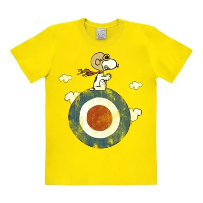 T-shirt 100% coton Logoshirt® Easy Fit Peanuts, Snoopy Cocarde (Jaune) - S - Photo 1/4