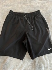  Nike Contend Volley Swim Trunks Shorts Black w/ Gray Mens Size L