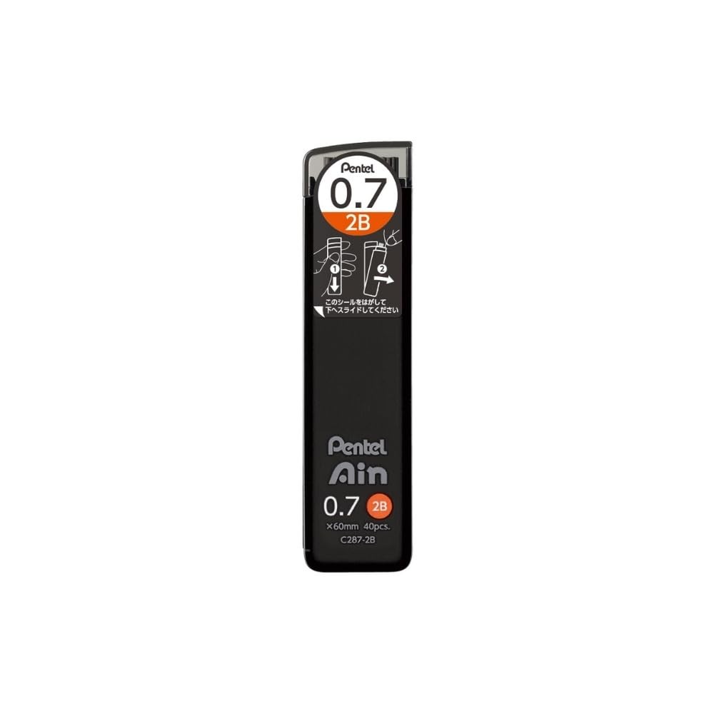 Pentel Ain Leads Refill - 0.7mm 2B 1 Count (Pack of 1), Blac