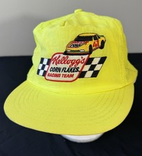 Kelloggs Racing Team Nascar Neon Nylon SnapBack Trucker Hat Vintage 1984 80s