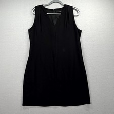 Banana Republic Shift Dress Womens 14 Black Lightweight Sleeveless Back Zip