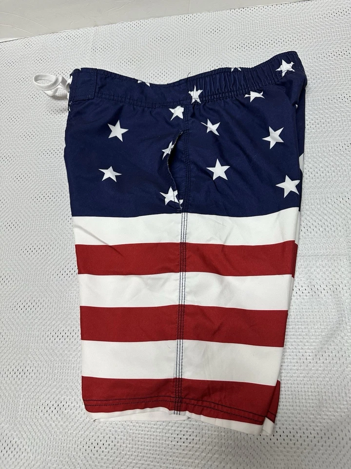 Pantalones Cortos Bandera EE. UU. Para Hombres M Estrella Patriótica Lentejuelas Rojo Blanco Azul 4 de Julio Foto 3 de 4