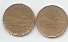 Canada 2005 2006 Loonie - 2 Loons 2x Canadian One Dollar $1 Exact Set - 2 Coins