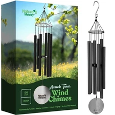 Nature’s Melody Aureole Tunes Wind Chimes – Outdoor Windchime with 6 Tubes Tu...