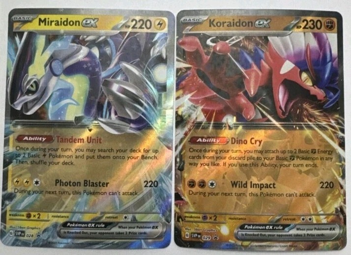 Pokemon TCG - Miraidon Ex & Koraidon Ex SVP028/029 Black Star Promo - Holo  - NM | eBay