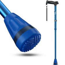 HEALTHBAZAAR All Terrain Walking Cane for Men Women, Lightweight, Foldable, ...