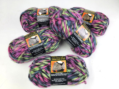 CARON Black Magic Yarn #0002 Wool Acrylic Bulky 5 Magenta Mix 50 Grams  5 Skeins