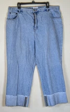 Carolina Blues/Carolina Colours Cuffed Denim Capris Womens Plus 20W 