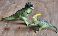 VINTAGE 1988 Carnegie Safari Ltd. Set of 2- PARASAUROLOPHUS + T- REX Dinosaurs