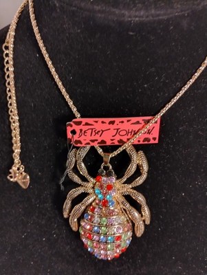 Betsey Johnson Multi Color Bumblebee Rhinestone Necklace New W/Tags