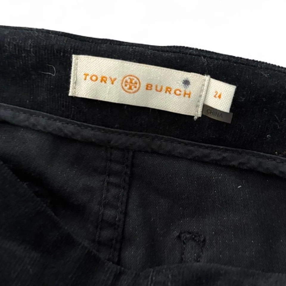 Tory Burch Black Corduroy Straight Skinny Leg Pants  Size 24 - Image 2 of 4