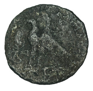 ANCIENT COIN GREEK PTOLEMY ( X RARE SYMBOL) 2 EAGLES AE 5.5 GR 23 MM