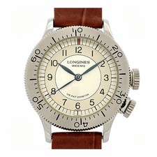 LONGINES Weems Pilot L2.606.4 Silver Case Size 33mm Men's Used Watch #3104