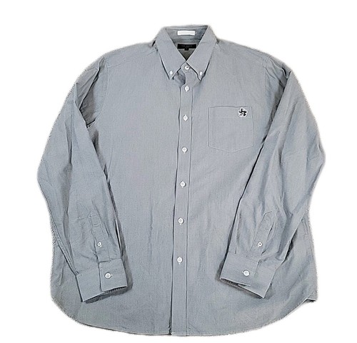 Ted Baker Oxford Shirt Caplet Size 5 XL Gray Button Front Career, Logo - Picture 4 of 9