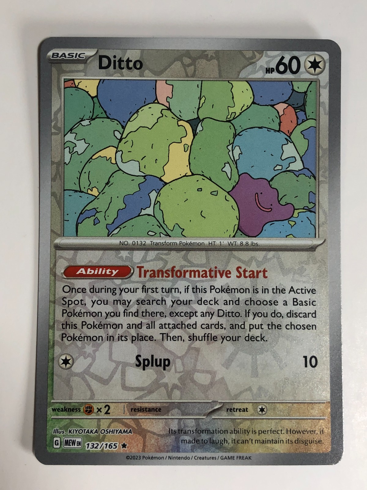 Pokemon TCG 151 Reverse Holographic Ditto 132/165 Near Mint