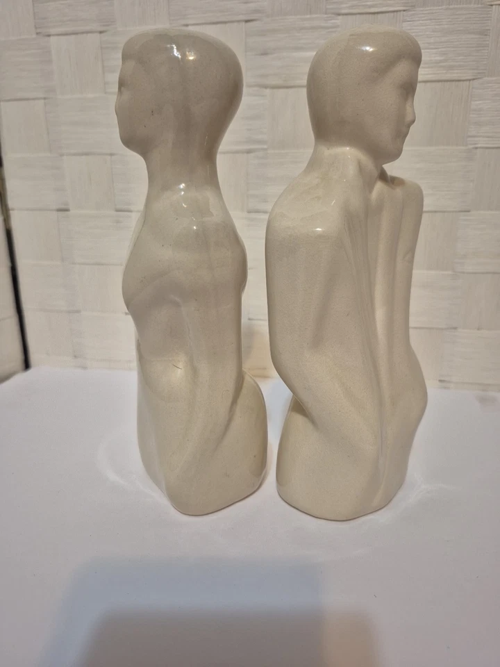 Vintage Art Deco 80’s Lindsey B Balkweill Styled Rick Rachel Ceramic Statues - Image 4 of 4