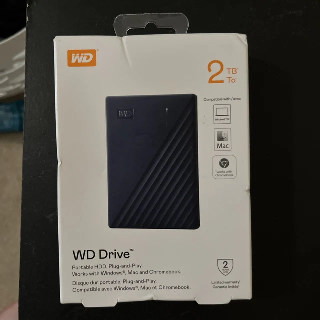 WD Conduire Portable HDD prêt à brancher externe 2TB