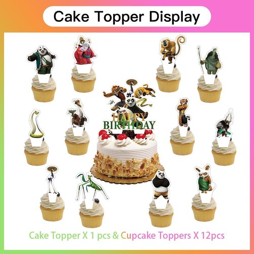 Kung Fu Panda Party Decoration Set Plates Balloons Banner Cake Toppers - Picture 5 of 7