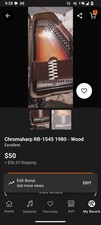 Chromaharp RBI Rhythm Band Inc 15 Cord RB1545 Sunburst VTG 1960s Autoharp W Case