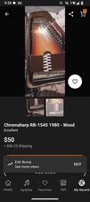 Chromaharp RBI Rhythm Band Inc 15 Cord RB1545 Sunburst VTG 1960s Autoharp W Case