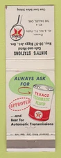 Matchbook Cover - Texaco oil gas Dinty's Station Biggs Junction OR