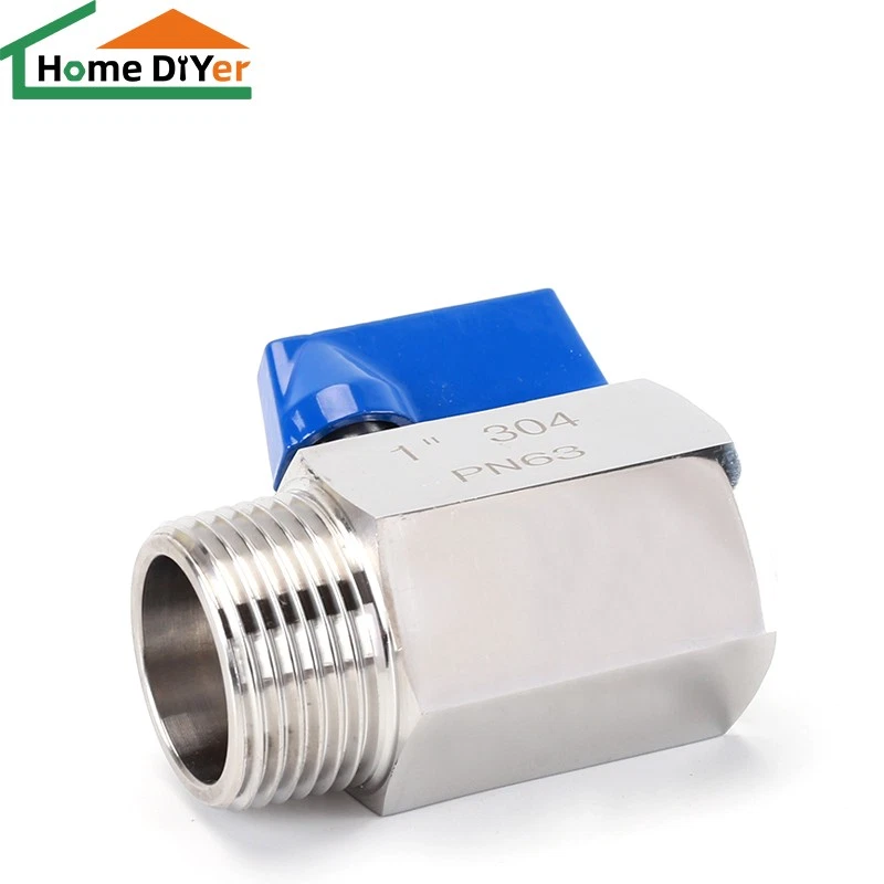 1/8" ~ 1" zoll AG/IG 304 Edelstahl Mini Kugelhahn Pneumatik Druckluft Wasserhahn - Bild 3 von 4