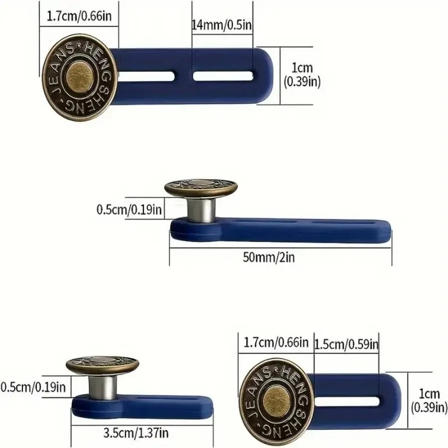 6 Pcs Button Extender for Trousers, Button Waist Extender, Pants Waist Extender - Image 3 of 4