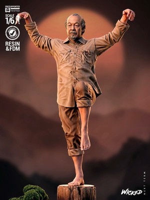 Miyagi, Karate Kid, 1/4-1/24, Sculpture, Figur, Unbemalt, 3D-Drück, Wicked