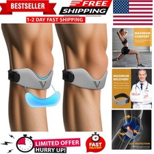 Silicone Patellar Tendon Support Strap 2-Pack, Knee Brace for Women Men, Adju...