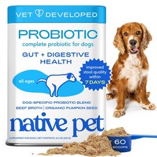 Native Pet Probiotics for Dogs Dog 60 Probiotic Scoops,