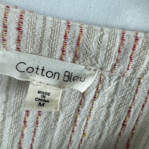 Abito donna cotone blu taglia M ricamato floreale garza nappe boho contadino - Foto 4 di 12